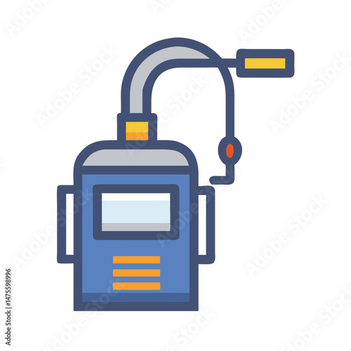 Blue Vector Illustration of a Rebreather with Black Background