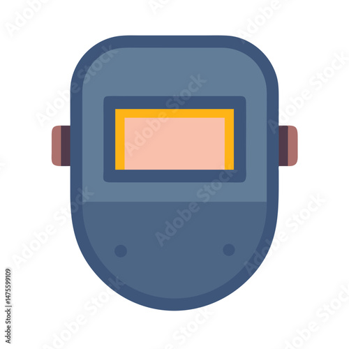 Welding mask cartoon icon isolated on black background
