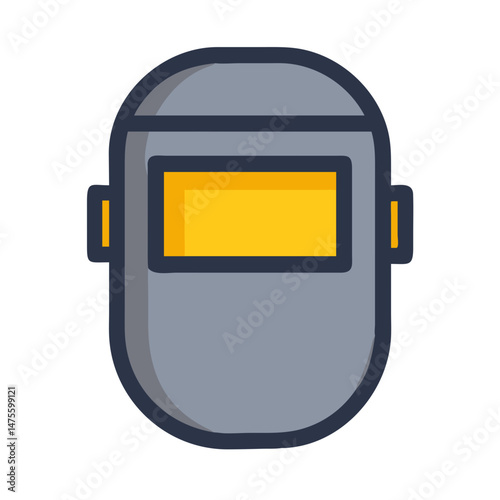 Icon of a welding mask for protection, safety