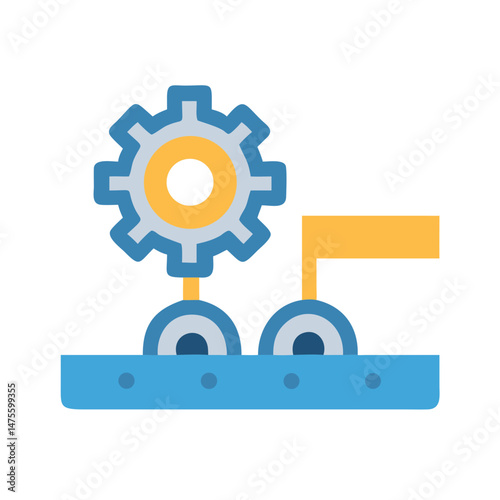 Lunar Rover Science Mission Gear Icon Illustration