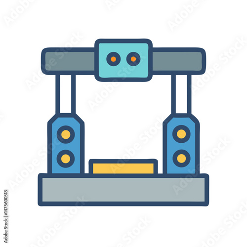 Industrial Hydraulic Press Machine Icon Vector Illustration