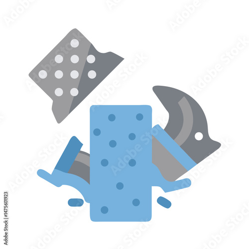 Abstract Icon of Sponge and Razor Blades for Hygiene
