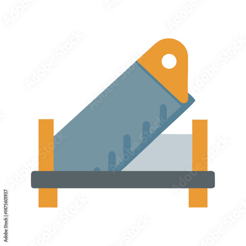 Hand saw icon, carpentry and woodworking equipment vector