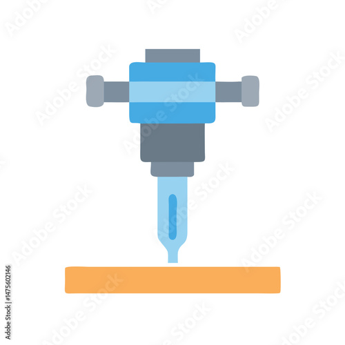 Tamper compactor tool for construction icon flat vector