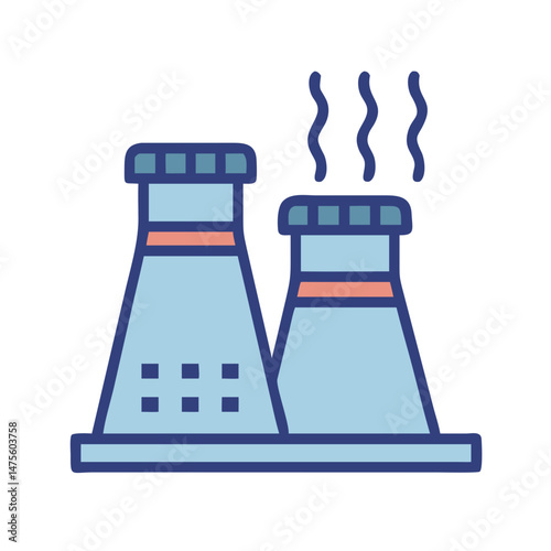 Colorful icon graphic of a nuclear power plant