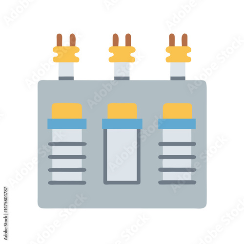 Electrical Transformer Illustration with Multiple Connections on Black Background