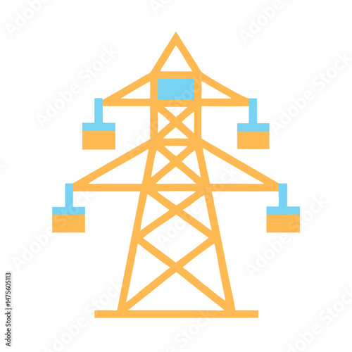 Minimalist Illustration of an Electrical Power Transmission Tower