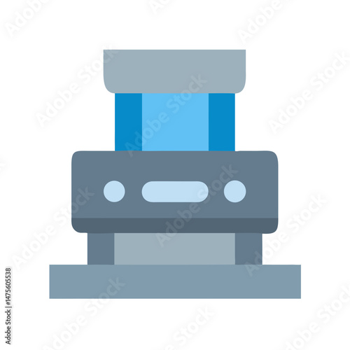 Hydraulic Press Machine Vector Illustration Isolated on Black