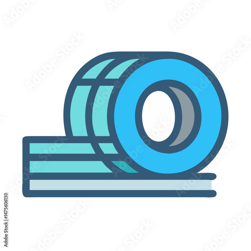 Blue Tape Dispenser Illustration Isolated On A Black Background