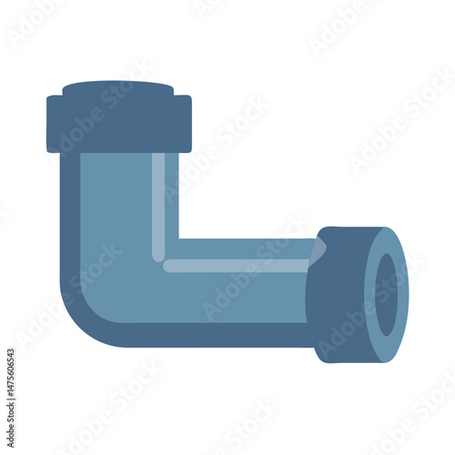 Blue Plastic Plumbing Pipe Fitting Isolated on Black Background