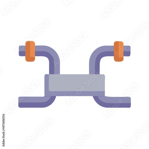 Automotive Exhaust System Icon, Vehicle Part, Flat Design