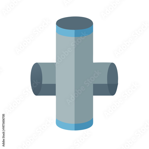 Isometric pipe cross section illustration on black background