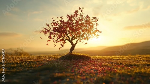 Wallpaper Mural Time-lapse of a tree growing from seed to full bloom symbolizing metamorphosis growth and biological processes natural setting soft sunlight Torontodigital.ca