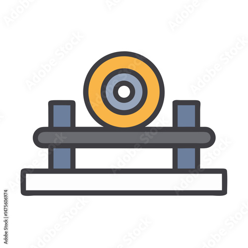 Target weight with bench press fitness vector illustration