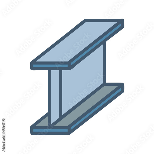 Illustration of an I-beam structural steel on black