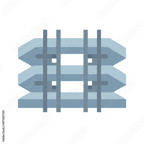 Sandbag Barrier Icon, Flood Control, Disaster Preparedness Illustration