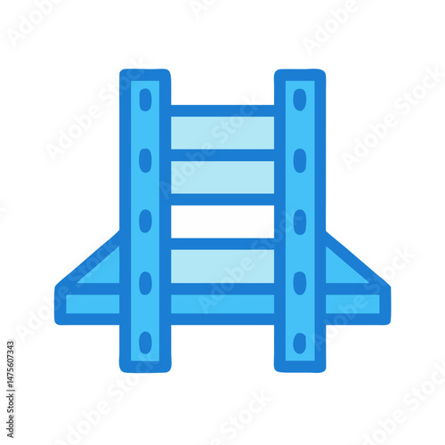 Blue Livestock Barrier Illustration, Vector Symbol, Object