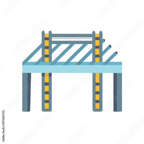 Minimalist Bridge Illustration with Black Background, Simple Style