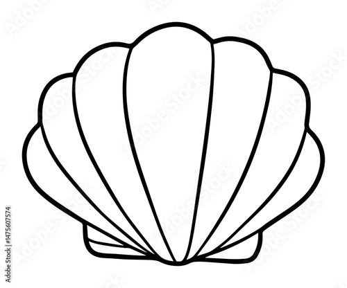 scallop sea shell vector outline