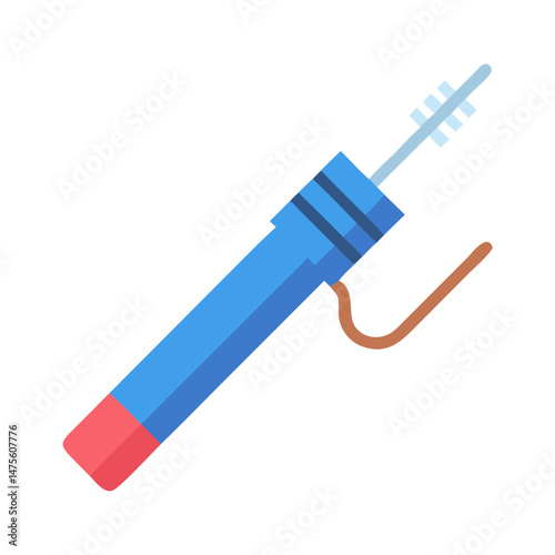 Dental irrigation syringe, healthcare equipment isolated on black