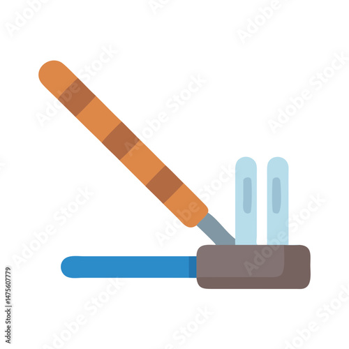 Hoes icon, gardening tool on black background illustration
