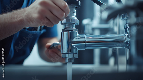 Plumber Fixing a Leaking Faucet