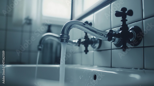 Vintage Style Bathroom Faucet with Running Water