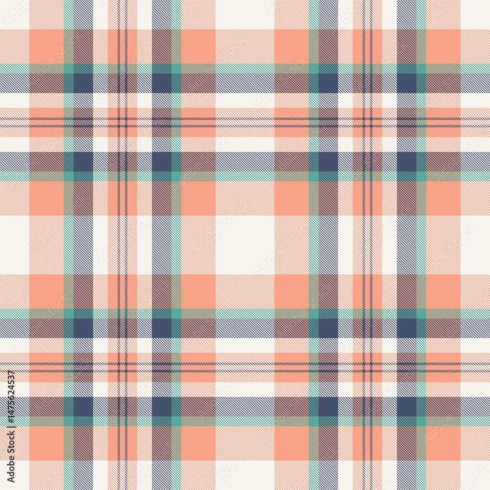Elegant pastel plaid pattern. Soft peach, teal, and gray hues create a gentle, modern design. Perfect for textiles, fashion, or website backgrounds. Evokes feelings of calmness and sophistication. Elegant pastel plaid pattern. Soft peach, teal, and gray hues create a gentle, modern design. Perfect for textiles, fashion, or website backgrounds. Evokes feelings of calmness and sophistication.