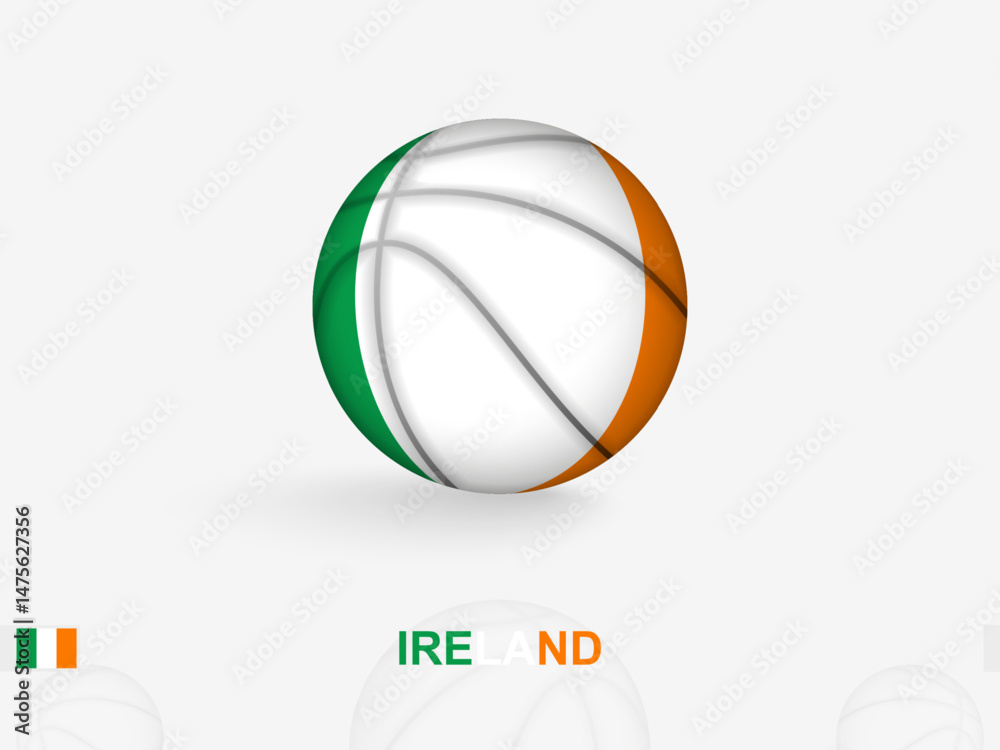 Fototapeta premium Ireland Basketball Concept with National Flag Design.