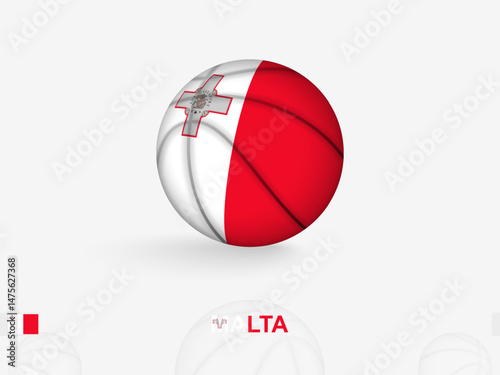 Malta Basketball Concept with National Flag Design.