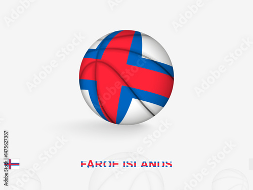 Faroe Islands Basketball Concept with National Flag Design.
