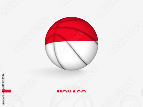 Monaco Basketball Concept with National Flag Design.