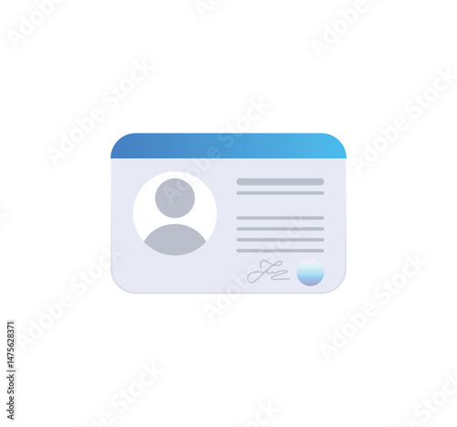 ID card vector isolated emoticon. ID card emoji. ID card color icon
