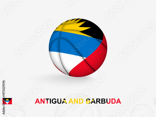 Antigua and Barbuda Basketball Concept with National Flag Design.
