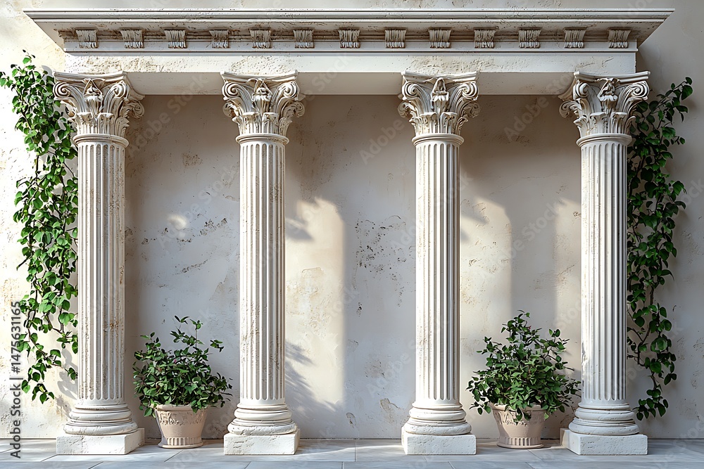 Obraz premium Style view greek monument columns high resolution picture