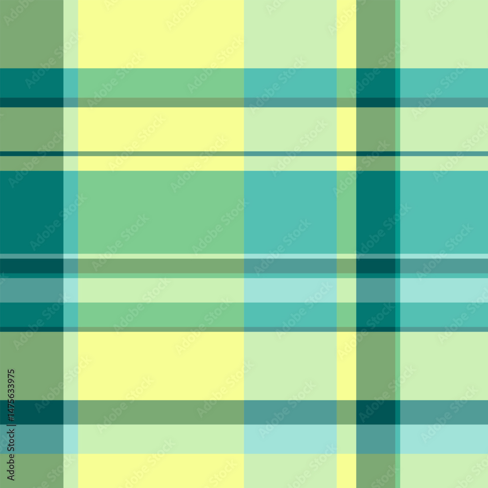 Fototapeta premium Creative pattern plaid seamless, warm fabric check tartan. Image textile background texture vector in teal and green colors.
