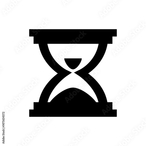 Illustration of an hourglass with black sand flowing down, representing the passage of time and deadlines