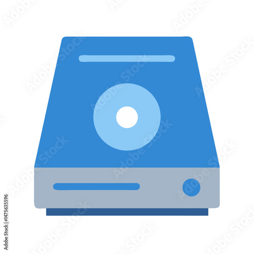 Blue CD Drive Isolated Against a Black Background