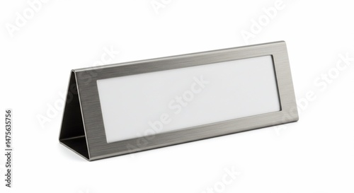 Desk name plate holder table sign metal office display blank identification tag tent card signage stand