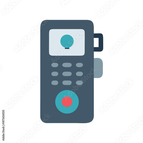 Smart lock system flat vector illustration on black