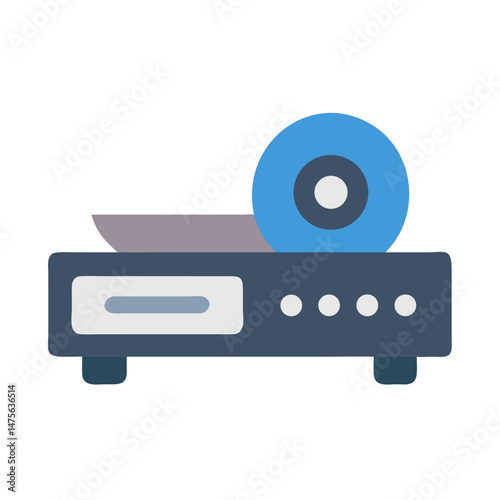 Blue Ray Disk Player Device Icon on Black Background