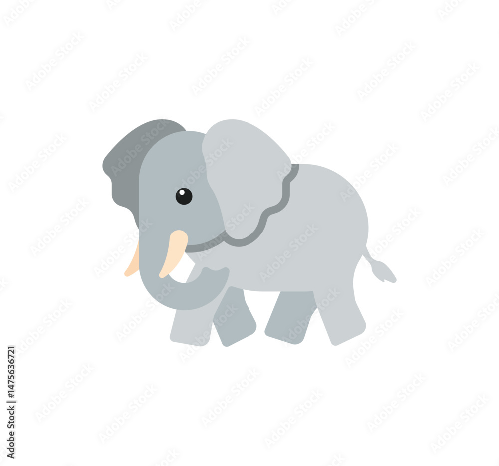 Fototapeta premium Elephant vector isolated emoticon. Elephant emoji. Elephant color icon
