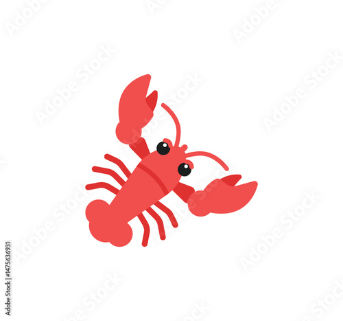 Lobster vector isolated emoticon. Lobster emoji. Lobster color icon