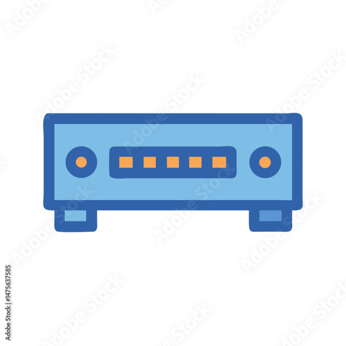 Cartoon router isolated on a black background image