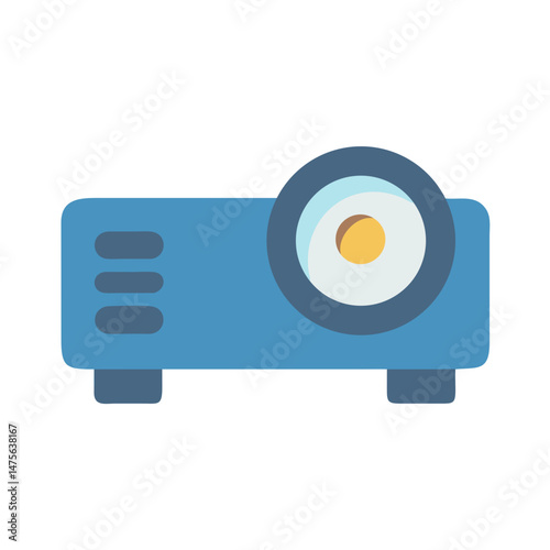 Blue projector icon for presentations and home theater