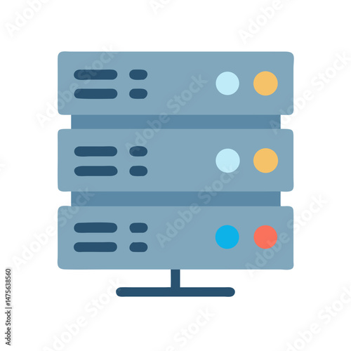 Server icon illustration, network data storage concept