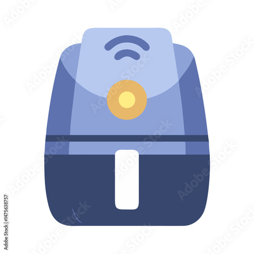 Air Fryer Kitchen Appliance Illustration on Black Background