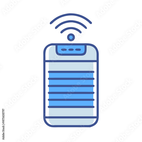 Smart air purifier device with Wi-Fi connection vector