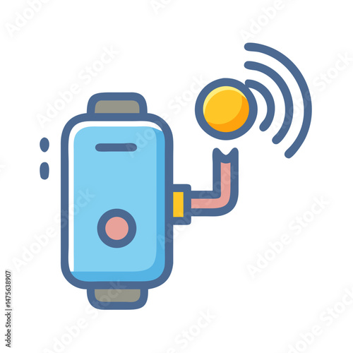 Smart water heater icon with connection technology