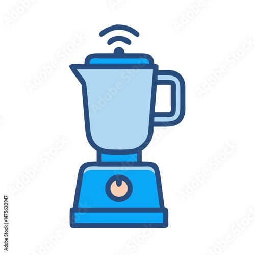 Smart blender icon, kitchen appliance with Wi-Fi symbol